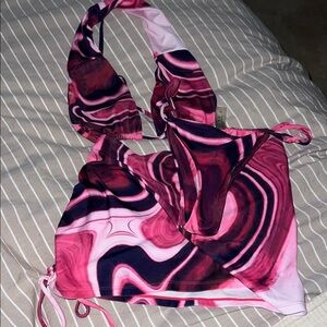 3 piece Pink and Purple Swirl Bikini